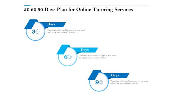 30 60 90 Days Plan For Online Tutoring Services Ppt PowerPoint Presentation Infographic Template Inspiration PDF