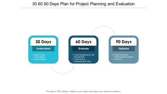 30 60 90 Days Plan For Project Planning And Evaluation Ppt PowerPoint Presentation Gallery Elements