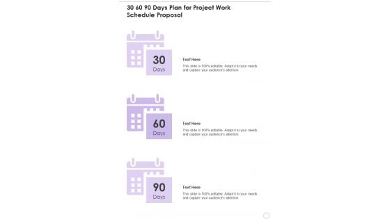 30 60 90 Days Plan For Project Work Schedule Proposal One Pager Sample Example Document 30 60 90 Days Plan For Project Work Schedule Proposal One Pager Sample Example Document