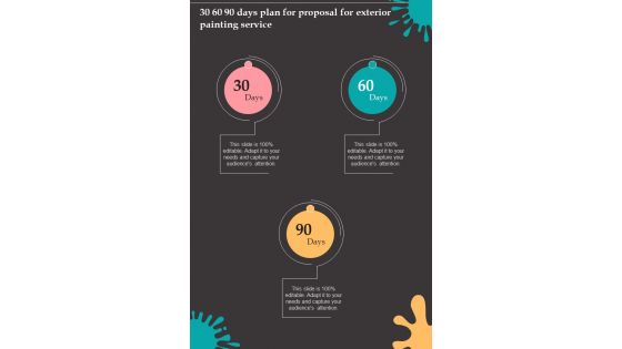 30 60 90 Days Plan For Proposal For Exterior Painting Service One Pager Sample Example Document 30 60 90 Days Plan For Proposal For Exterior Painting Service One Pager Sample Example Document