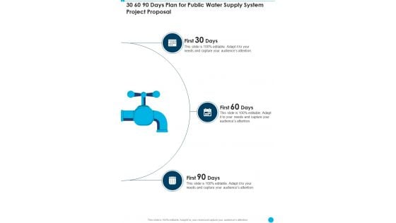 30 60 90 Days Plan For Public Water Supply System Project Proposal One Pager Sample Example Document 30 60 90 Days Plan For Public Water Supply System Project Proposal One Pager Sample Example Document