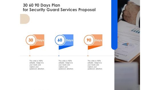 30 60 90 Days Plan For Security Guard Services Proposal Ppt Show PDF