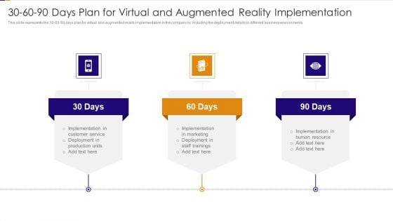 30 60 90 Days Plan For Virtual And Augmented Reality Implementation Ppt PowerPoint Presentation File Show PDF 30 60 90 Days Plan For Virtual And Augmented Reality Implementation Ppt PowerPoint Presentation File Show PDF