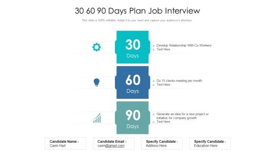30 60 90 Days Plan Job Interview Ppt PowerPoint Presentation File Graphics PDF