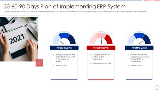 30 60 90 Days Plan Of Implementing ERP System Summary PDF