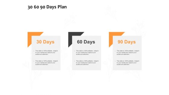 30 60 90 Days Plan Ppt PowerPoint Presentation Ideas Icon