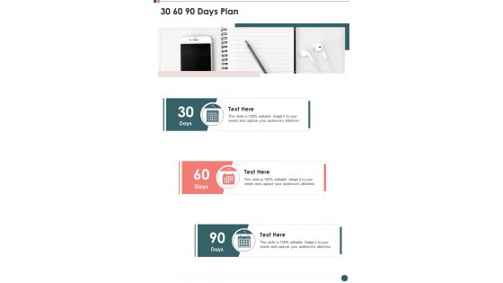30 60 90 Days Plan Request For Proposal Event Planning And Organizing One Pager Sample Example Document