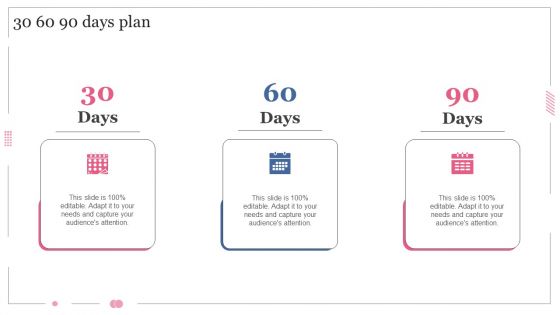 30 60 90 Days Plan Software Designing And Development Playbook Slides PDF
