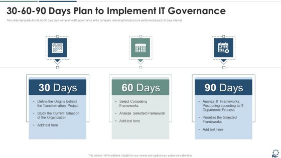 30 60 90 Days Plan To Implement IT Governance Portrait PDF 30 60 90 Days Plan To Implement IT Governance Portrait PDF