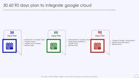 30 60 90 Days Plan To Integrate Google Cloud Google Cloud Computing System Topics PDF