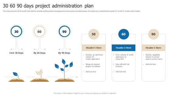 30 60 90 Days Project Administration Plan Themes PDF 30 60 90 Days Project Administration Plan Themes PDF