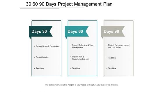 30 60 90 Days Project Management Plan Ppt PowerPoint Presentation Diagram Images