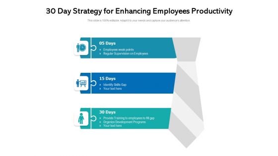 30 Day Strategy For Enhancing Employees Productivity Ppt PowerPoint Presentation Icon Professional PDF