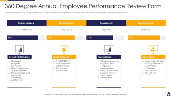 360 Degree Annual Employee Performance Review Form Portrait PDF