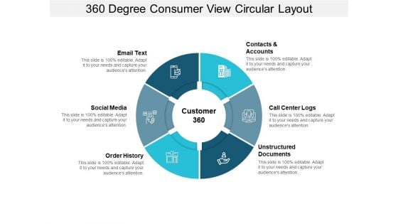 360 Degree Consumer View Circular Layout Ppt PowerPoint Presentation Professional Inspiration