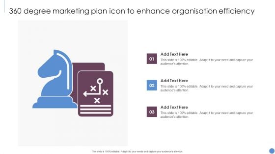 360 Degree Marketing Plan Icon To Enhance Organisation Efficiency Slides PDF