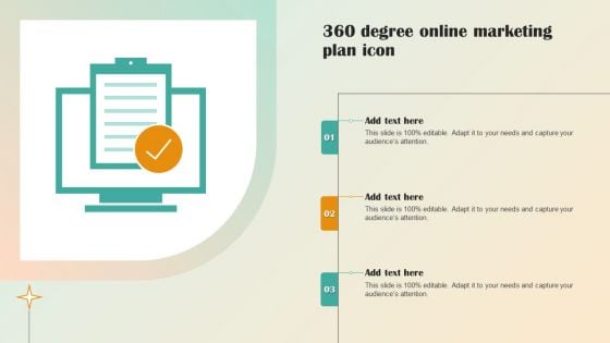 360 Degree Online Marketing Plan Icon Graphics PDF