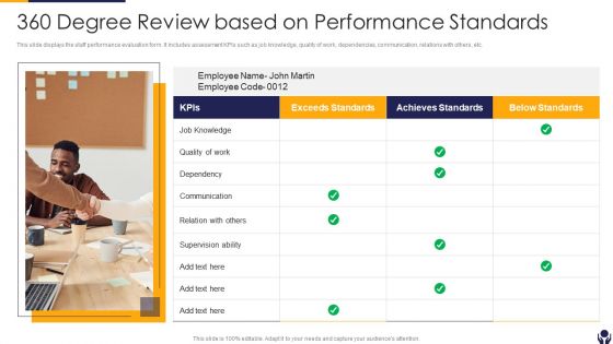 360 Degree Review Based On Performance Standards Diagrams PDF