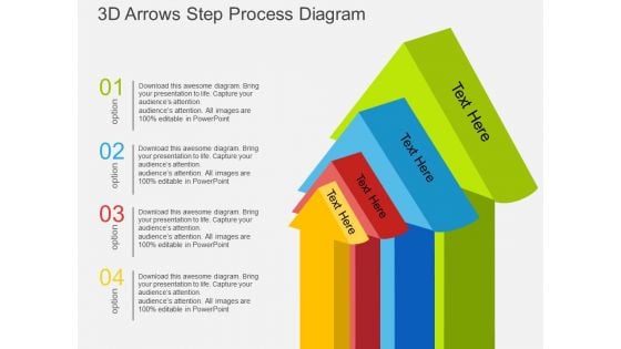 3D Arrows Step Process Diagram Powerpoint Template