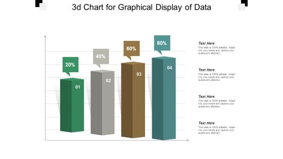 3D Chart For Graphical Display Of Data Ppt PowerPoint Presentation Styles Icon