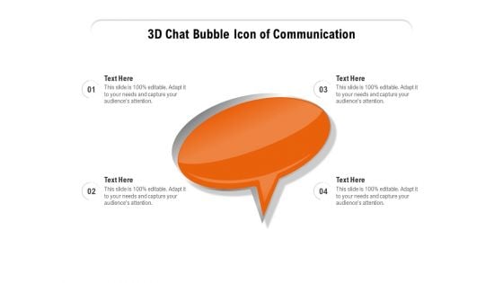 3D Chat Bubble Icon Of Communication Ppt PowerPoint Presentation Icon Layouts PDF