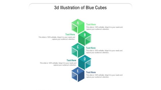 3D Illustration Of Blue Cubes Ppt PowerPoint Presentation Icon Slides PDF