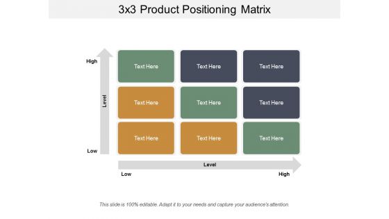 3X3 Product Positioning Matrix Ppt PowerPoint Presentation File Design Inspiration