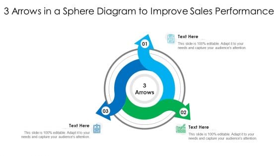 3 Arrows In A Sphere Diagram To Improve Sales Performance Ppt PowerPoint Presentation Gallery Icon PDF