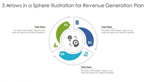 3 Arrows In A Sphere Illustration For Revenue Generation Plan Ppt PowerPoint Presentation Gallery Picture PDF