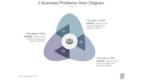 3 Business Problems Venn Diagram Ppt PowerPoint Presentation Outline