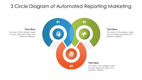 3 Circle Diagram Of Automated Reporting Marketing Ppt PowerPoint Presentation File Background Designs PDF