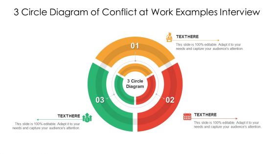 3 Circle Diagram Of Conflict At Work Examples Interview Ppt PowerPoint Presentation File Portrait PDF