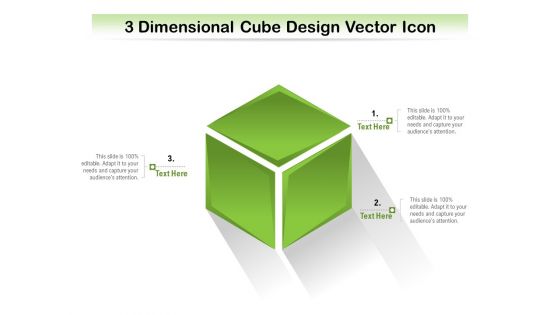 3 Dimensional Cube Design Vector Icon Ppt PowerPoint Presentation Gallery Graphic Images PDF