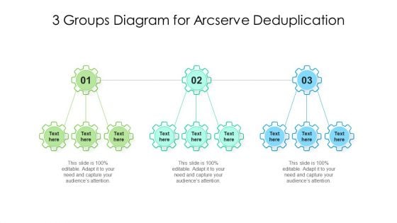 3 Groups Diagram For Arcserve Deduplication Ppt PowerPoint Presentation Gallery Graphics Example PDF