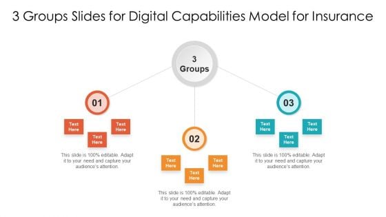 3 Groups Slides For Digital Capabilities Model For Insurance Ppt PowerPoint Presentation File Graphics Template PDF