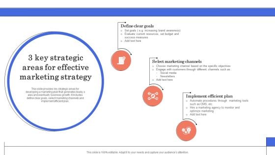 3 Key Strategic Areas For Effective Marketing Strategy Infographics PDF