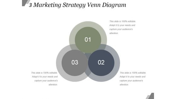 3 Marketing Strategy Venn Diagram Ppt PowerPoint Presentation Sample