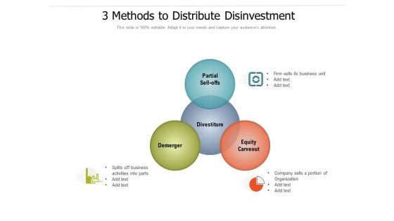 3 Methods To Distribute Disinvestment Ppt PowerPoint Presentation Icon Tips PDF