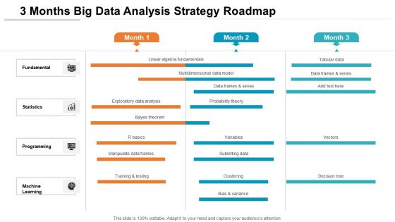 3 Months Big Data Analysis Strategy Roadmap Sample