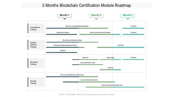 3 Months Blockchain Certification Module Roadmap Sample