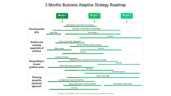 3 Months Business Adaptive Strategy Roadmap Clipart