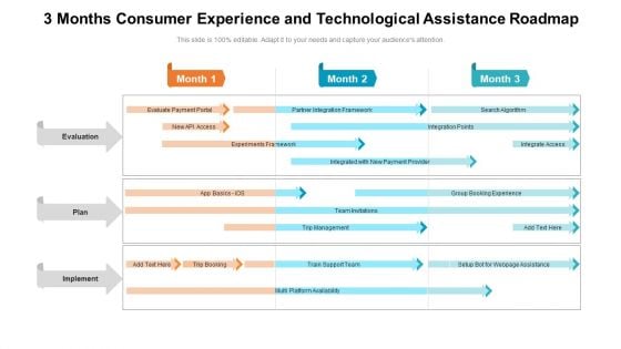 3 Months Consumer Experience And Technological Assistance Roadmap Demonstration