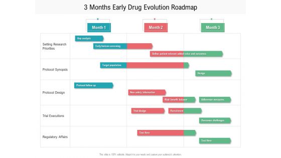 3 Months Early Drug Evolution Roadmap Sample