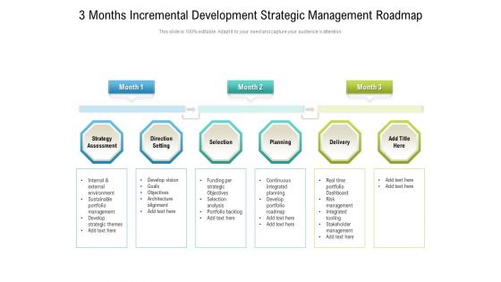 3 Months Incremental Development Strategic Management Roadmap Inspiration