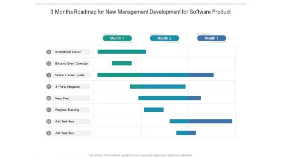 3 Months Roadmap For New Management Development For Software Product Download