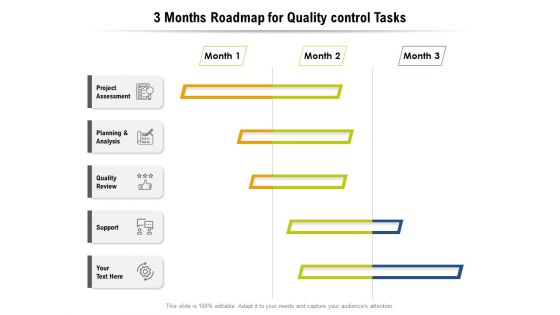 3 Months Roadmap For Quality Control Tasks Template