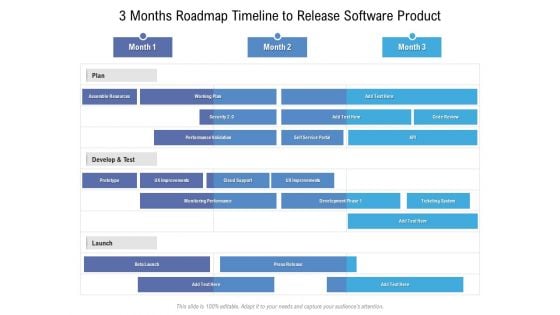 3 Months Roadmap Timeline To Release Software Product Download