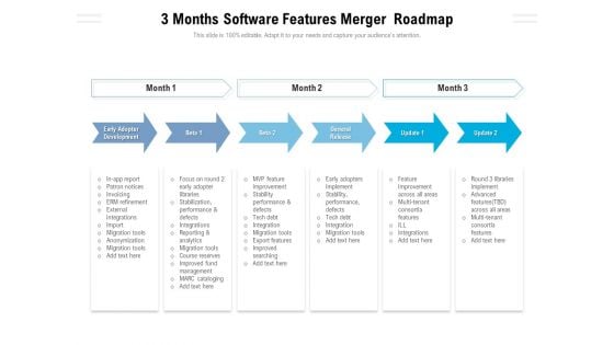 3 Months Software Features Merger Roadmap Topics