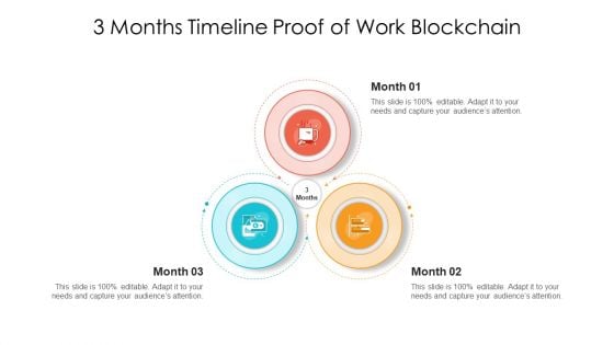3 Months Timeline Proof Of Work Blockchain Ppt PowerPoint Presentation Gallery Design Inspiration PDF