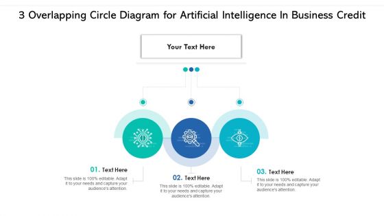 3 Overlapping Circle Diagram For Artificial Intelligence In Business Credit Ppt PowerPoint Presentation File Deck PDF